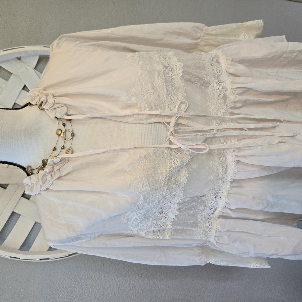 Free People Forever Young Elegant White Lace Blouse - Picture 5 of 14